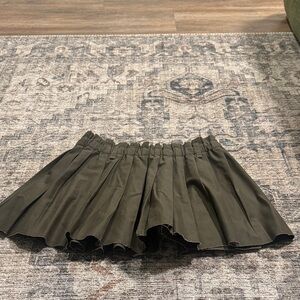 Green Pleated Skirt